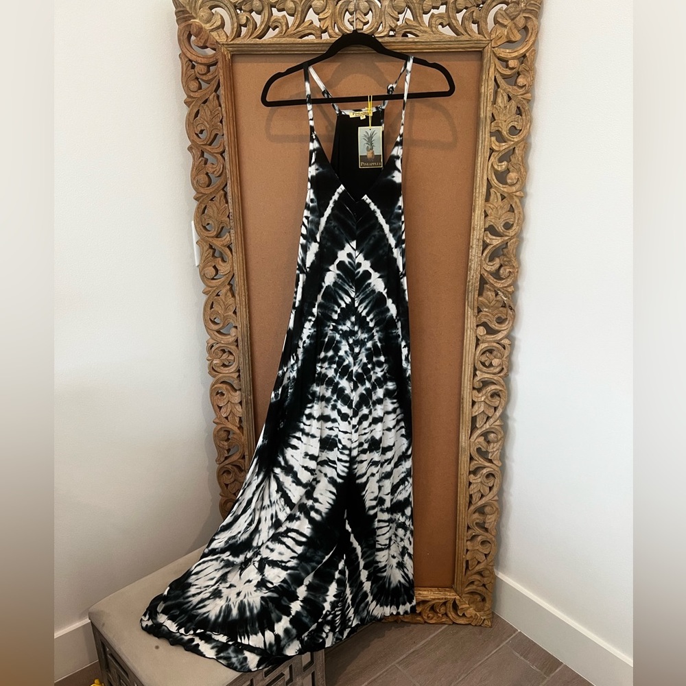 Tie dye boho hippie maxi dress